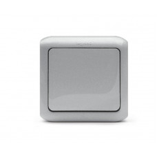 Выключатель 1-клавишный оп 10а ip44 серый | 10шт. | quteos 782330