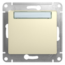 Кнопка нажимная с табличкой, сх.1, механизм, бежевый glossa GSL000219