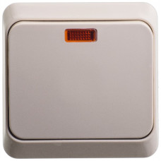 Выключатель кнопка с подсветкой сп (сх. 1) кремовый этюд |25шт| KA10-002K