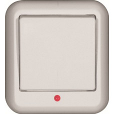 Выключатель 1-клавишный с индикацией оп (250в, 10а-6ах) белый прима |130шт| VA1U-111-B