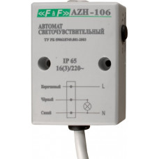 Фотореле azh-106 (встроенный фотодатчик, монтаж на плоскость 230в 16а 1z ip65) евроавтоматика f&f EA01.001.002