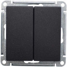 Выключатель 2-клавишный , 10ах, механизм, черный бархат , w59 VS510-252-6-86