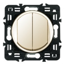Лицевая панель для 2-клавишного выключателя celiane, цвет слоновая кость 66201
