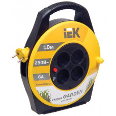 Удлинитель на катушке ук10 с термозащитой 4 места 2р/10м 2х0,75 мм2 garden WKP23-06-04-10