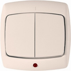 Переключатель 1-клавишный с индикац. сп (250в, 10а-6ах) белый рондо |90шт| VS6U-120-BI