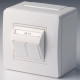Коробка в сборе с 2 розетками rj - 45, кат. 5е (телефон / компьютер), белая (14 шт.) dkcs