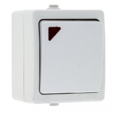 Выключатель 1 -клавишный с индикатором 10а ip54 белый венеция (10шт) ekfs EVV10-121-10-54