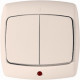 Выключатель 2-клавишный с индикац. сп (250в, 10а-6ах) белый рондо |90шт|s