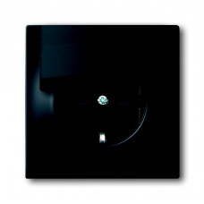 Розетка schuko 16а 250в с крышкой, серия impuls, цвет чёрный бархат 2018-0-1496