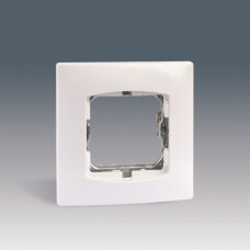 Рамка с суппортом на 1 широкий или 2 узких модуля, без лапок, дюропласт, 85 х 85 мм, белая (1 шт.) simon 27601-65