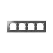 Рамка 4 - х местная, 82 detail, черный- алюминий (1 шт.) simon 8200640-293