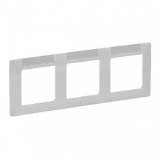 Рамка 3 - постовая горизонтальная, с держателем для маркировки, белая, valena life (1 шт.) legrand 754013