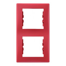 Рамка 2-места вертикальная красная sedna |20шт| SDN5801141