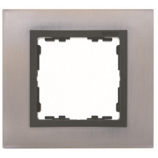 Рамка 2-х местная, s82n, нержавеющая сталь - графит (имитация металла) (1 шт.) simon 82827-37