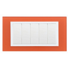 Рамка с суппортом на 8 узких модулей, s82c, оранжевый - белая (стекло) (1 шт.) simon 82687-65