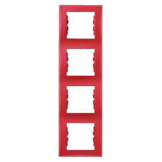Рамка 4 места вертикальная красная sedna |20шт| SDN5802041