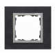 Рамка на 1 - местная, s82n, сталь матовая черная - алюминий (металл) (1 шт.) simon