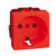 Розетка 2p+e schuko со шторками, безвинтовой зажим, 16а 250 в, s27, красный (1 шт.) simon
