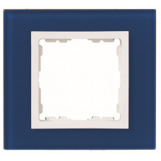 Рамка 3-х местная, s82n, синий - белая (стекло) (1 шт.) simon 82637-64