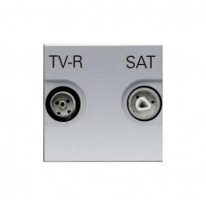 Розетка tv-r-sat одиночная с накладкой, серия zenit, цвет серебристый N2251.3 PL