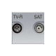 Розетка tv-r-sat одиночная с накладкой, серия zenit, цвет серебристый