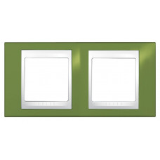Рамка 2 места горизонтальная хамелеон фисташковый/ белый unica |5шт| MGU6.004.866