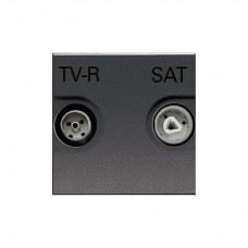 Розетка tv-r-sat проходная с накладкой, серия zenit, цвет антрацит N2251.8 AN