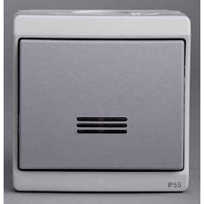 Одноклавишный выключатель о/у ,с подсветкой, серый, в сборе ip55 ENN35727