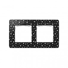 Рамка 2 - х местная 82 detail, черный, звезды (1 шт.) simon 8200620-222