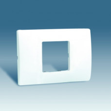 Рамка с суппортом на 1 широкий или 2 узких модуля, без лапок, дюропласт, 123 х 85 мм, белая (1 шт.) simon 27612-65