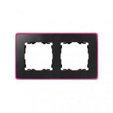 Рамка 2 - местная, 82 detail, графит, неоново-розовое основание (1 шт.) simon 8201620-261
