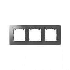 Рамка 3 - х местная, 82 detail, черный- алюминий (1 шт.) simon 8200630-293