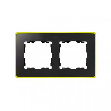 Рамка 2 - местная, 82 detail, графит, неоново-желтое основание (1 шт.) simon 8201620-262