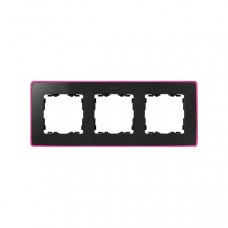 Рамка 3 - х местная, 82 detail графит, неоново-розовое основание (1 шт.) simon 8201630-261
