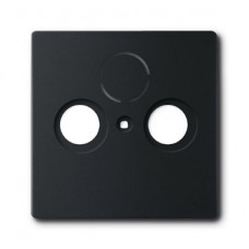 Накладка (центральная плата) для tv-r-sat розетки, серия solo/future, цвет чёрный бархат 1724-0-4298