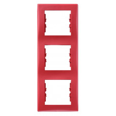 Рамка 3 места вертикальная красная sedna |80шт| SDN5801341