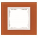 Рамка 1 - местная, s82n, оранжевый - белая (стекло) (1 шт.) simon
