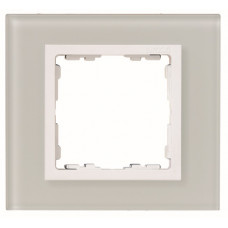 Рамка 1 - местная, s82n, натуральный - белая (стекло) (1 шт.) simon 82617-60