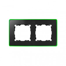 Рамка 2 - местная, 82 detail, графит, неоново-зеленое основание (1 шт.) simon 8201620-260