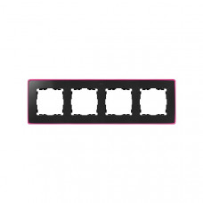 Рамка 4 - х местная, 82 detail, графит, неоново-розовое основание (1 шт.) simon 8201640-261