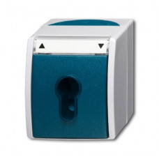 Выключатель жалюзи с ключом (для замка) 2-полюсный, ip44, серия ocean, цвет серый/сине-зелёный 1101-0-0916