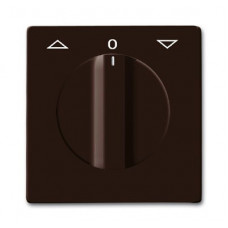 Плата центральная (накладка) с поворотной ручкой, с маркировкой для механизма выключателя жалюзи 2712/2713 u и 2722/2723 u, ip44, серия allwetter 44, цвет коричневый 1710-0-3801