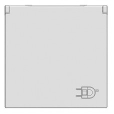 Розетка schuko с заземлением, с крышкой, со шторками, 16а / 250в, серия zenit, цвет серебристый N2288.1 PL