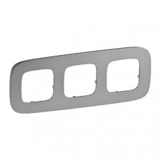 Рамка 3 - постовая, универсальная, полированная сталь, valena allure (1 шт.) legrand 755503