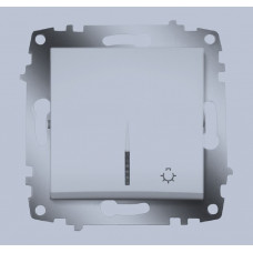 Cosmo алюминий кнопочный выключатель с подсв. 619-011000-206