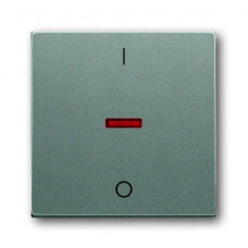 Клавиша для механизма 1-клавишного выключателя/переключателя/кнопки, с красной линзой, с маркировкой i/o, серия solo/future, цвет meteor/серый металлик 1751-0-3017
