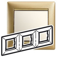 Рамка 3 - постовая, матовое золото, valena (2 шт.) legrand 770303