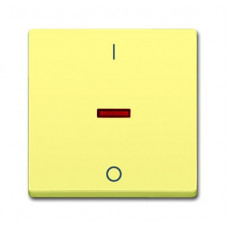 Клавиша для механизма 1-клавишного выключателя/переключателя/кнопки, с красной линзой, с маркировкой i/o, серия solo/future, цвет sahara/жёлтый 1751-0-3008