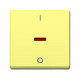 Клавиша для механизма 1-клавишного выключателя/переключателя/кнопки, с красной линзой, с маркировкой i/o, серия solo/future, цвет sahara/жёлтый