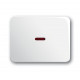 Клавиша для механизма 1-клавишного выключателя/переключателя/кнопки с красной линзой, серия alpha nea, цвет белый глянцевый